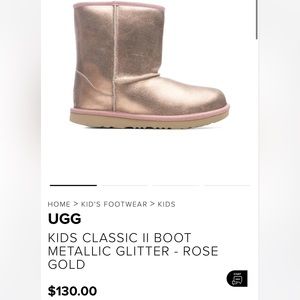 UGGS Kids Metallic Rose Gold